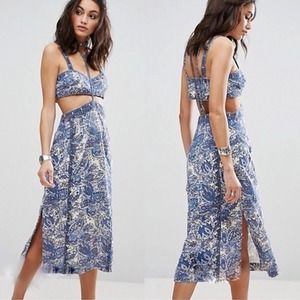 Free People Blue and White Floral Dress
